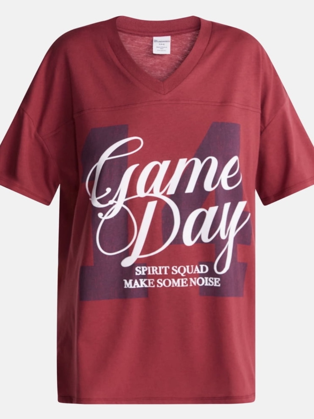 No Boundaries Oversized Graphic V Neck Football Tee
